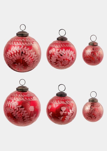 Weihnachtsschmuck 6er-Set - rot - Gr. 0 von Goldner Fashion