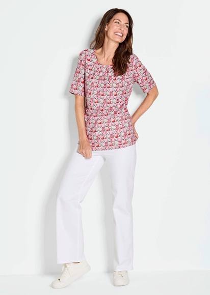 Shirt mit trendigem Druck - pink / gemustert - Gr. 23 von Goldner Fashion