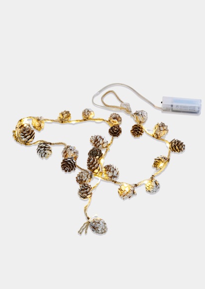 LED-Lichterkette 2er-Set - braun / winterweiss - Gr. 0 von Goldner Fashion