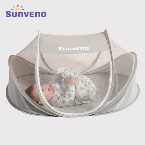 Sunveno Baby Mosquito Net Tent Portable Foldable Travel Bed Anti Mosquito Bites Auto Self-expanding for Babys Adults Trip