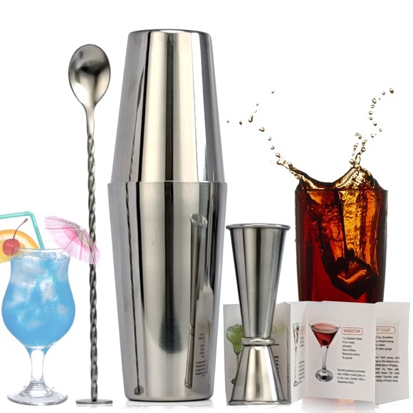Boston Cocktail Shaker Set,Bartender Kit, For Mixed Drinks Martini Home Bar Tools Stainless Steel, Suitable For Beginners