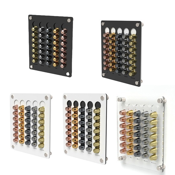 Nespresso Coffee Capsule Holder Stand Rotary Coffee Pod Tower Rack Rotatable Coffee Pod Storage Shelves Storage 50pcs Capsule