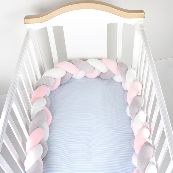 100cm Newborn Baby Bed Bumper Children Pillow Bumper Three twisted Infant Crib Fence Cotton Cushion Kids Room Bedding Decoration