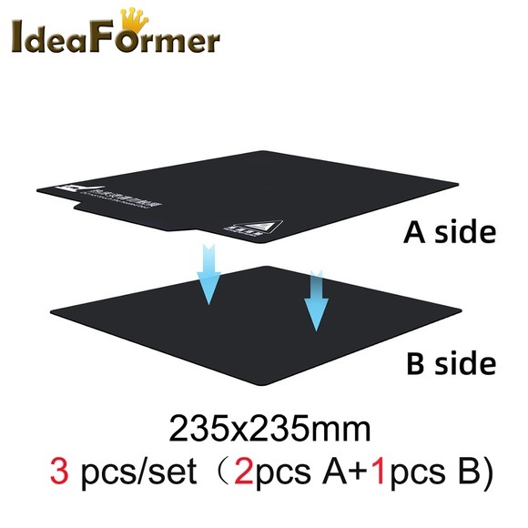 3D Printer Parts Magnetic Sticker Heat Bed Tape Size 235*235mm Square Print Bed Build Magnetic Plate Flex Surface Ender3 5