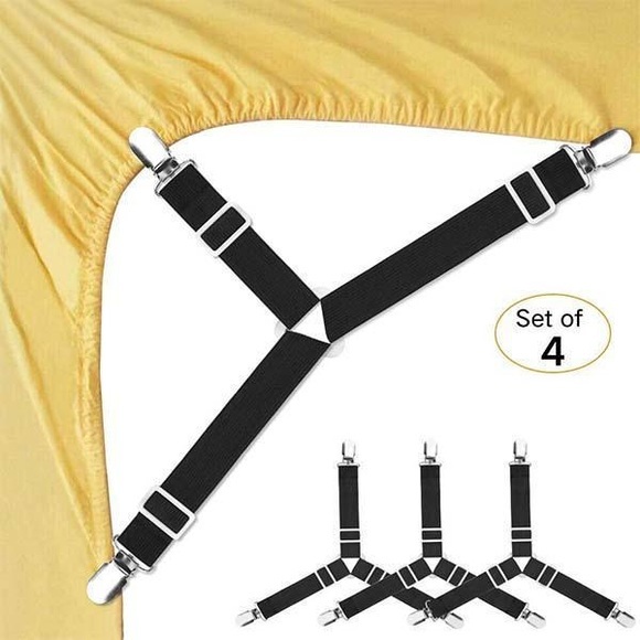 4pcs Elastic Straps Bed Sheet Clips Adjustable Grippers Straps Suspender Mattress Cover Blankets Fixing Slip-Resistant Belt