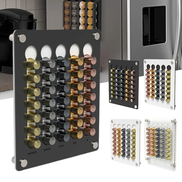 Wall Mounted Coffee Capsules Dispensing Tower Stand Fit For 35 Nespresso Capsules Storage Pod Holder soporte capsulas nespresso