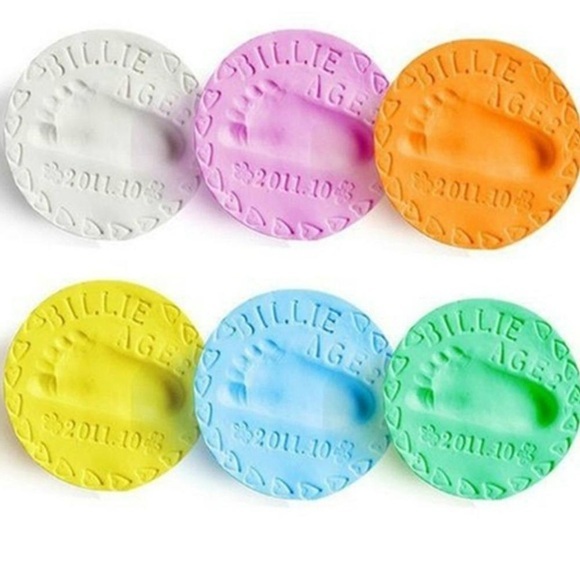 2pcs/set Baby Footprint Clay Imprint Kit Baby Care Air Drying Hand Print Parent-child Memory Toy Baby Hand Foot Imprint DIY Toy