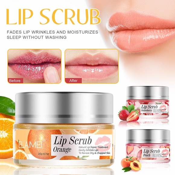 Lip Scrub Dry Lip Treatment Natural Lip Exfoliator Moisturizer for Smooth Soft Lips Reduce Dead Skin Cuticle for All Skins