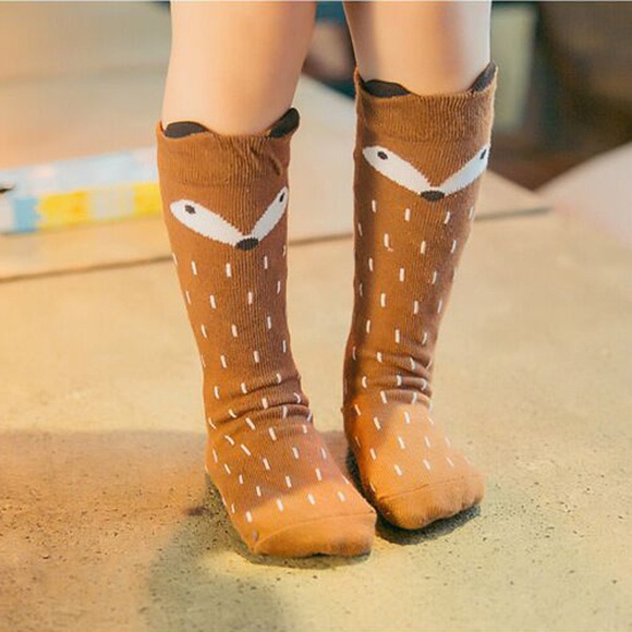 Unisex Baby Knee Socks Fox Pattern Anti-slip Newborn Baby Stockings For Baby 0-24 Months Toddler Winter Socks CL1018
