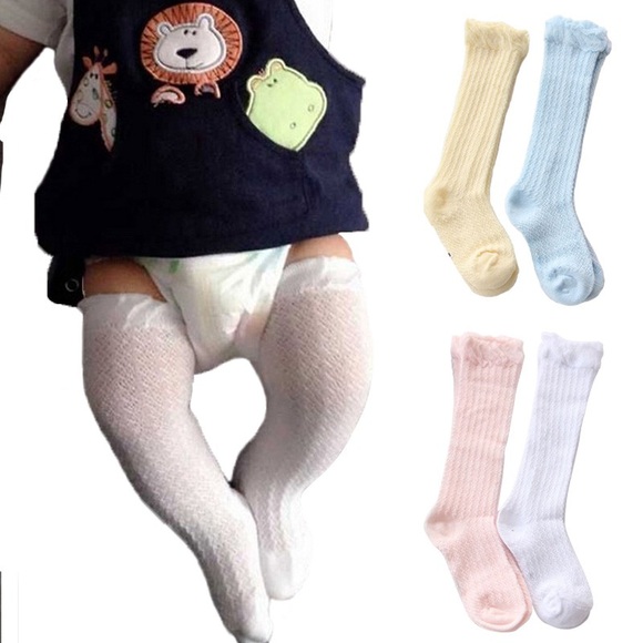 Baby Girl Leg Warmers Baby Kid Knee High Socks Baby Boy Socks 100% cotton Clothing Accessories Socks Leg Warmers Kids White