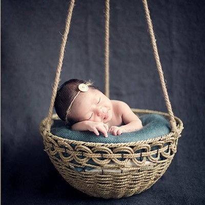 Chic Newborn Photography Prop Basket Posing Nest ,Baby Posing Photo Prop Bowl Hanging Basket,Baby Posing Prop