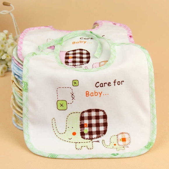 SaleWaterproof Baby Saliva Towel Pure Cotton Baby Lace Up Bib Cute Animal Pattern Bib Colorful Apron Suit for 1-3 Years Baby