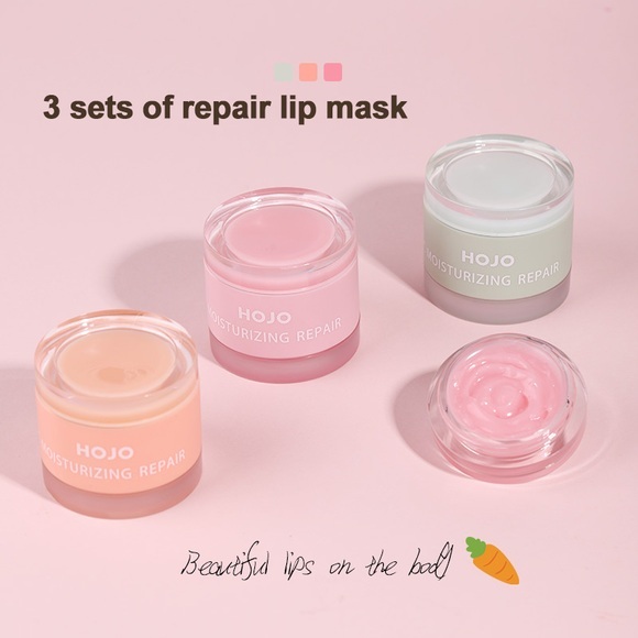 HOJO Double-head Lip Masks Exfoliating Lip Scrub Lip Care Lip Sleeping Mask Night Sleep Maintenance Moistened Lip Balm Lip Plump