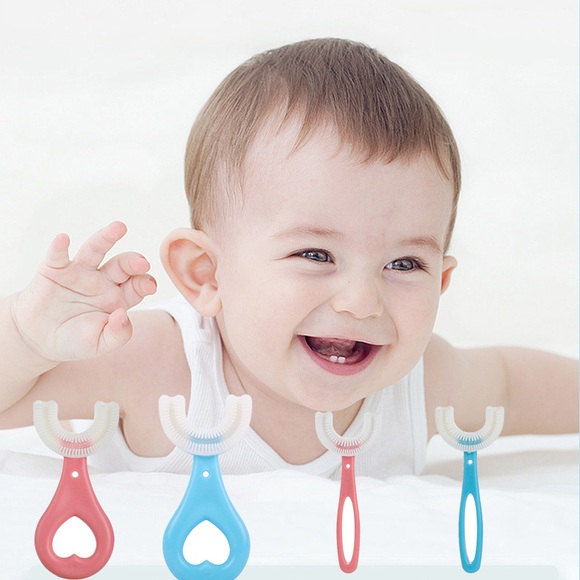 Baby Mouth Toothbrush, Children’s Teeth Oral Care Cleaning Brush, Convenient And Simple Silicone Baby U-Shaped Toothbrush