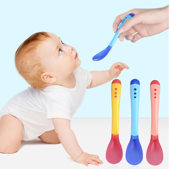 Baby Feeding Spoons Anti-scalding Safety Temperature Sensing Spoon For Children's Feeding Baby Spoons