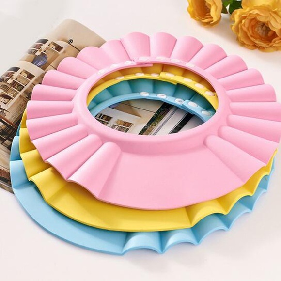 Soft Baby Kids Shampoo Bath Shower Cap Adjustable Shampoo Cap Waterproof Hat Baby Shower Hat Baby Wash Hair Cap Wash Hair Shield