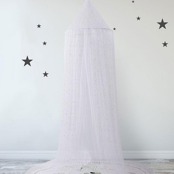 MosquitoNet With FREE Stars Hanging Tent Baby Bed Crib Canopy Tulle Curtains For Bedroom Play House Tent For Children Kids Room