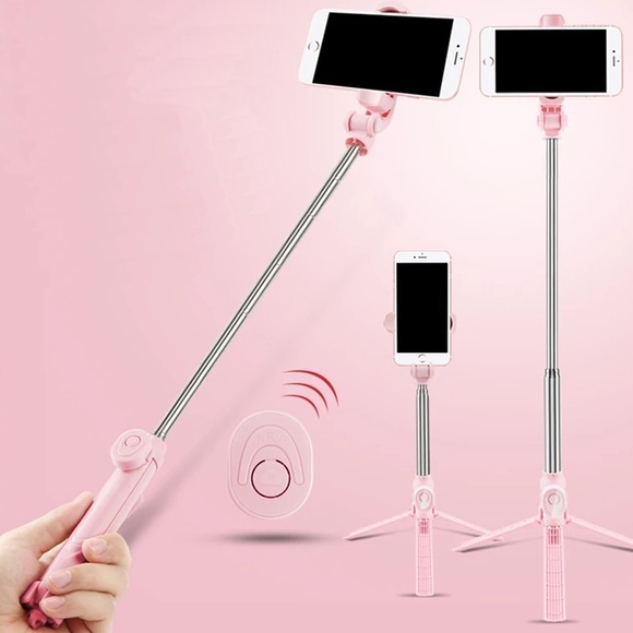 Portable Tripod Selfie Stick for Mobile Phone Wireless Bluetooth with Remote Control Telescopic Phone Stick for Huawei IPhone