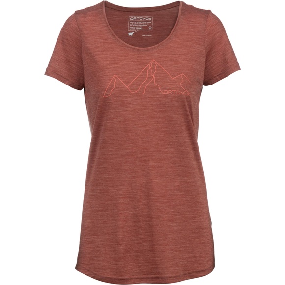 Ortovox Damen 150 Cool Mountain Face T-Shirt (Größe S, Orange)