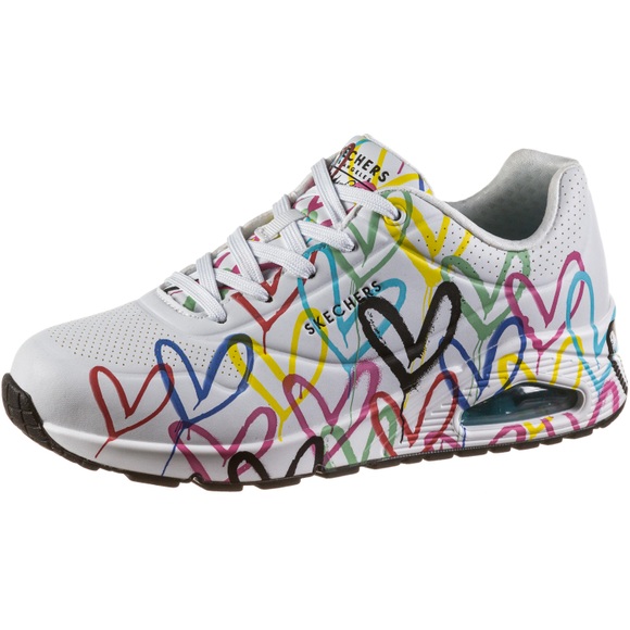 Skechers Uno Spread the Love Damen Sneaker Weiss