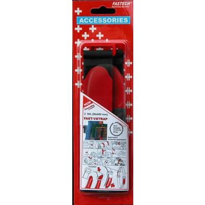 Fastech 690-330 Klettband mit Gurt Haft- und Flauschteil (L x B) 600 mm x 38 mm Schwarz, Rot 2 St.