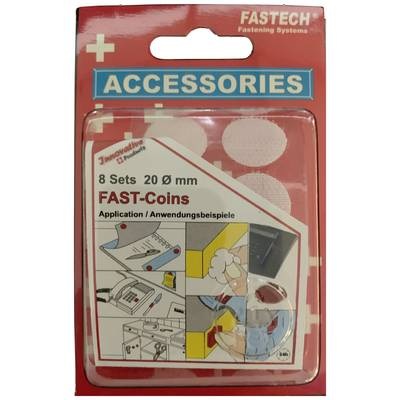 Fastech 685-010 Klettpunkte zum Aufkleben Haft- und Flauschteil (Ø) 19 mm Weiß 4 Paar