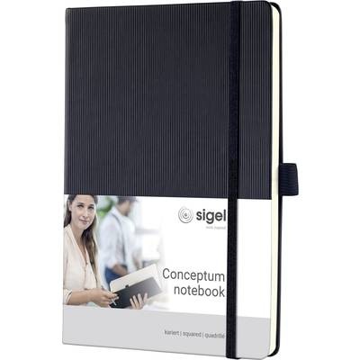 Sigel Notizbuch CONCEPTUM® CO121 kariert Schwarz Anzahl der Blätter: 97 DIN A5