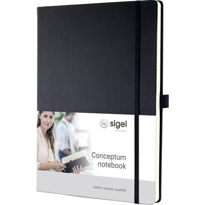 Sigel Notizbuch CONCEPTUM® CO111 kariert Schwarz Anzahl der Blätter: 97 DIN A4