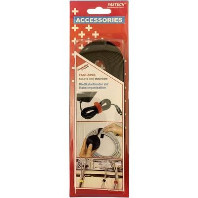 Fastech 696-330C Klettband zum Bündeln Haft- und Flauschteil (L x B) 5000 mm x 10 mm Schwarz 5 m