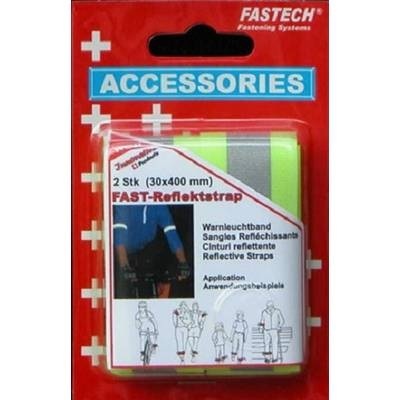 Fastech 788-777KC Klettband mit Reflektor, zum Aufnähen Haft- und Flauschteil (L x B) 400 mm x 30 mm Gelb