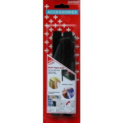 Fastech 909-330C Klettband zum Aufkleben Haft- und Flauschteil (L x B) 1000 mm x 20 mm Schwarz 1 Paar
