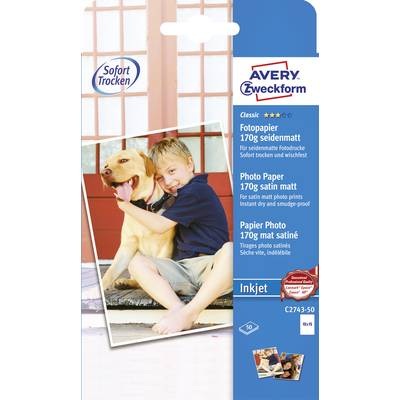 Avery-Zweckform Classic Photo Paper Inkjet C2743-50 Fotopapier 10 x 15 cm 180 g/m² 50 Blatt Seidenmatt