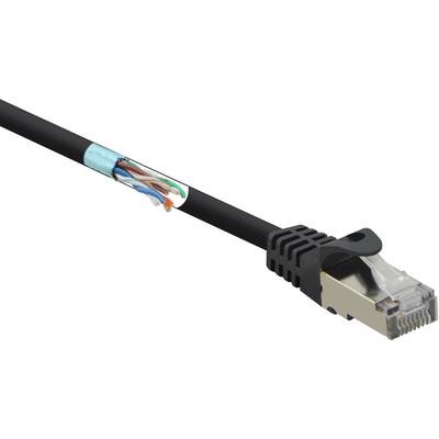 Renkforce RF-4732882 RJ45 Netzwerkkabel, Patchkabel CAT 5e F/UTP 3.00 m Schwarz mit Rastnasenschutz 1 St.