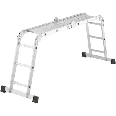 Hailo ProfiStep® combi 7412-037 Aluminium Mehrzweckleiter Arbeitshöhe (max.): 4.35 m Silber 16.7 kg