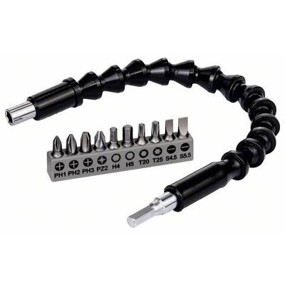 Bosch Accessories 2608522377 Bit-Set 11teilig Schlitz, Kreuzschlitz Pozidriv, Kreuzschlitz Phillips, Innen-TORX,