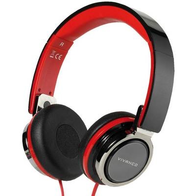 Vivanco SR 770 HiFi Kopfhörer On Ear Schwarz-Rot