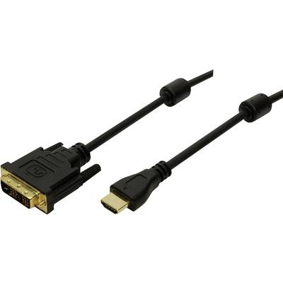 LogiLink HDMI / DVI Anschlusskabel [1x HDMI-Stecker - 1x DVI-Stecker 18+1pol.] 3 m Schwarz