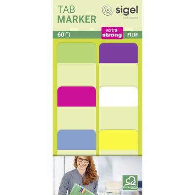 Sigel Haftmarker HN203 60 St./Pack. Grün, Gelb, Pink, Blau, Violett, Weiß