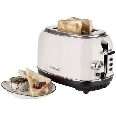 Korona Retro 21666 Toaster mit Brötchenaufsatz Creme