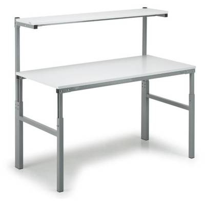 TRESTON Arbeitstisch Grundtisch mit Etagenbord, höhenverstellbar BxT 1500 x 900 mm