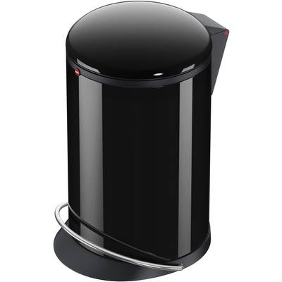 Mülleimer 12 l Hailo Harmony M (Ø x H) 163 mm x 465 mm Schwarz Fuß-Tretmechanik 1 St.