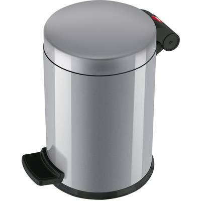 Kosmetikeimer 4 l Hailo Solid S (B x H) 180 mm x 270 mm Silber Fuß-Tretmechanik 1 St.