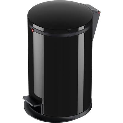 Mülleimer 12 l Hailo Pure M (Ø x H) 263 mm x 435 mm Schwarz Fuß-Tretmechanik 1 St.