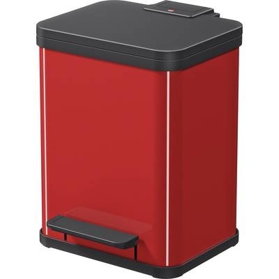Mülleimer 17 l Hailo Öko uno plus M (B x H x T) 320 x 430 x 340 mm Rot, Schwarz Fuß-Tretmechanik 1 St.