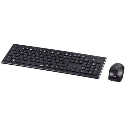 Hama Cortino Funk-Tastatur,- Maus-Set Multimediatasten Deutsch, QWERTZ, Windows® Schwarz