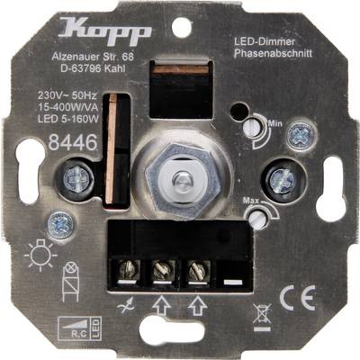 Kopp 844600004 Unterputz Dimmer Geeignet für Leuchtmittel: Glühlampe, Halogenlampe, LED-Lampe