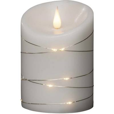 Konstsmide LED-Echtwachskerze Weiß Warm-Weiß (Ø x H) 10 cm x 14 cm