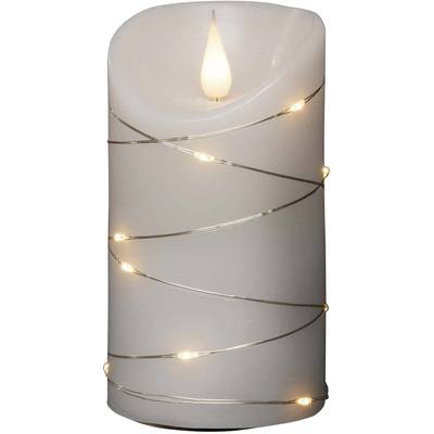 Konstsmide LED-Echtwachskerze Weiß Warm-Weiß (Ø x H) 7.5 cm x 13.5 cm