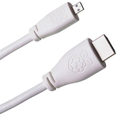 Raspberry Pi® T7690AX HDMI-Kabel Raspberry Pi [1x HDMI-Stecker - 1x HDMI-Stecker D Micro] 2.00 m Weiß