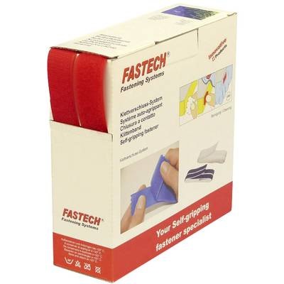 Fastech Klettband zum Aufnähen Haft- und Flauschteil (L x B) 10 m x 25 mm Rot 10 m